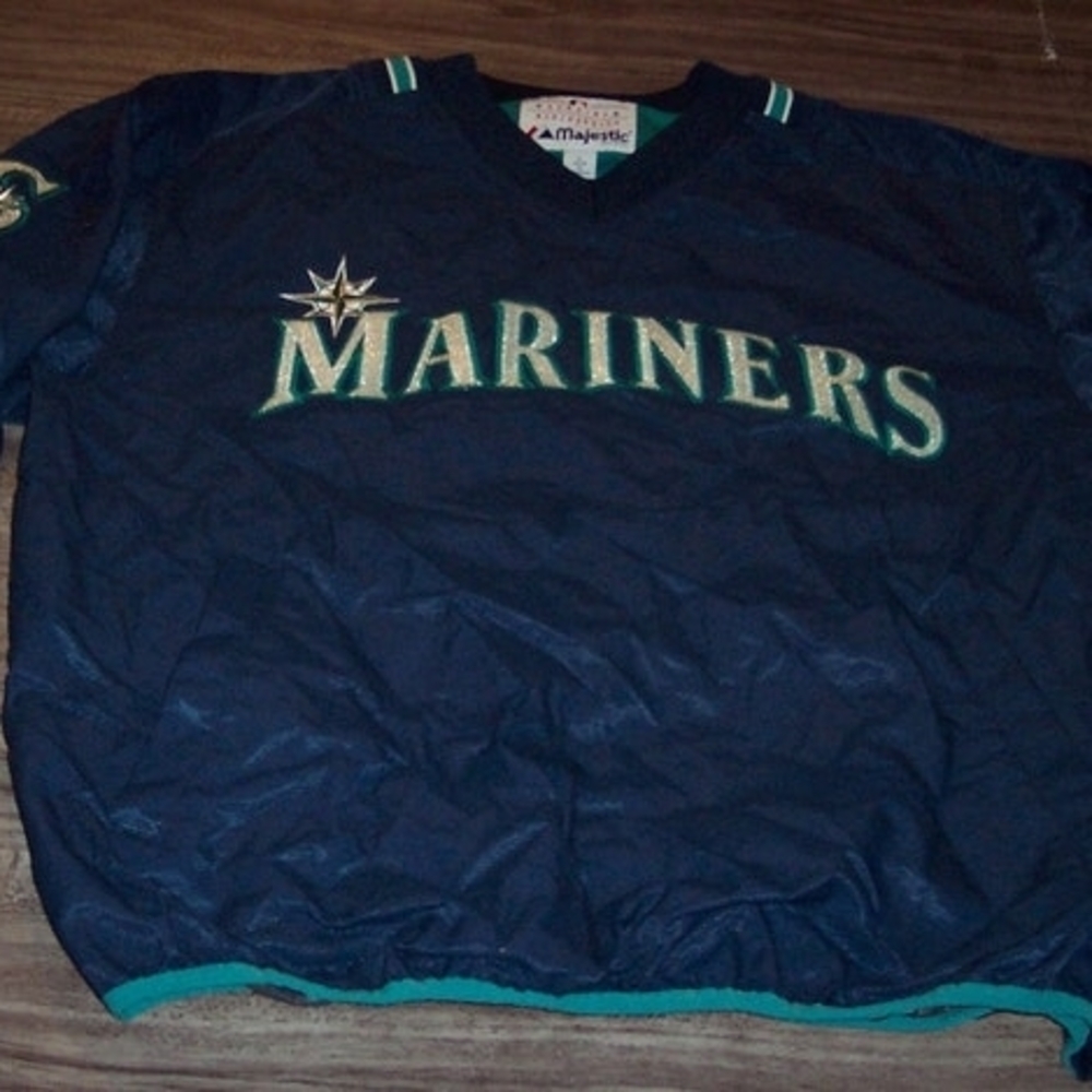 Majestic Dark Blue Mariners Windbreaker